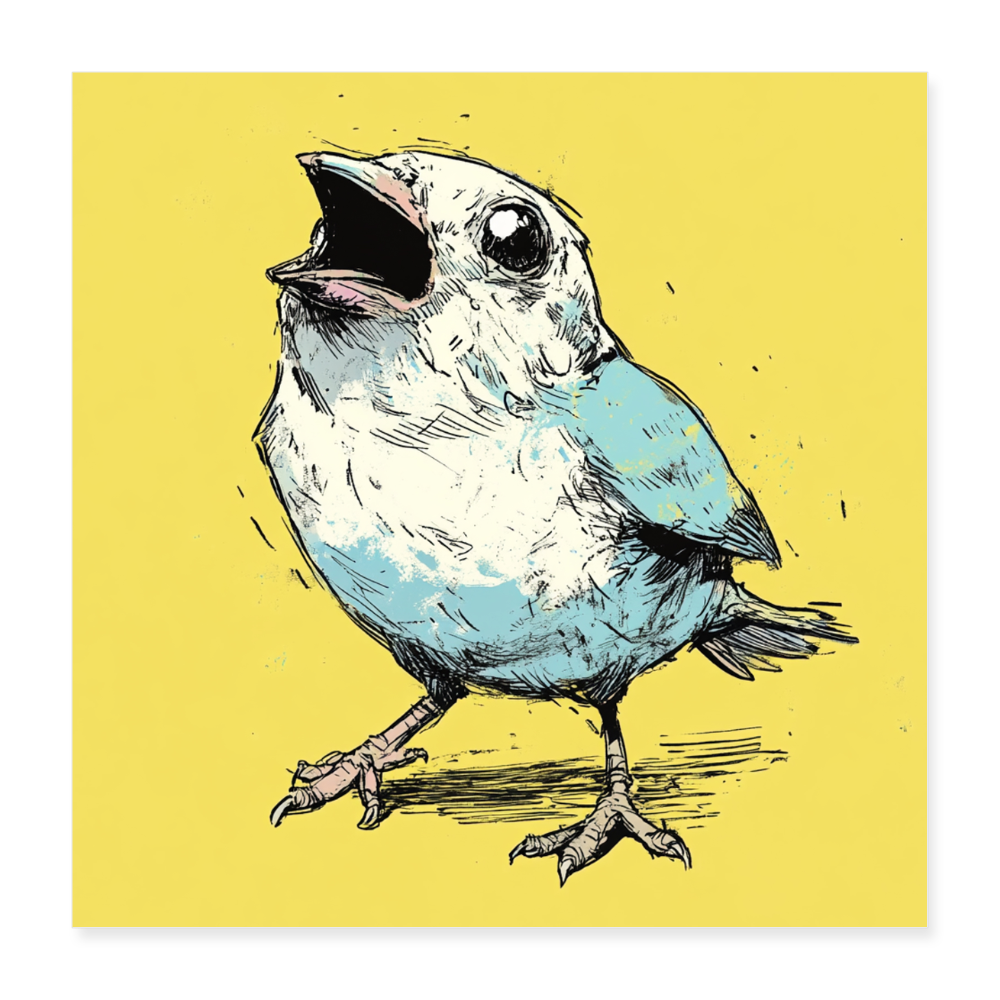 Bird of Prey - Wandbild (40x40 cm) - Weiß