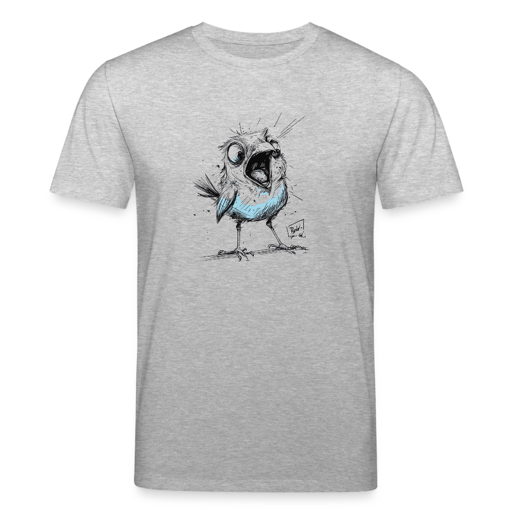 Screaming Bird - Unisex Bio-T-Shirt - Grau meliert
