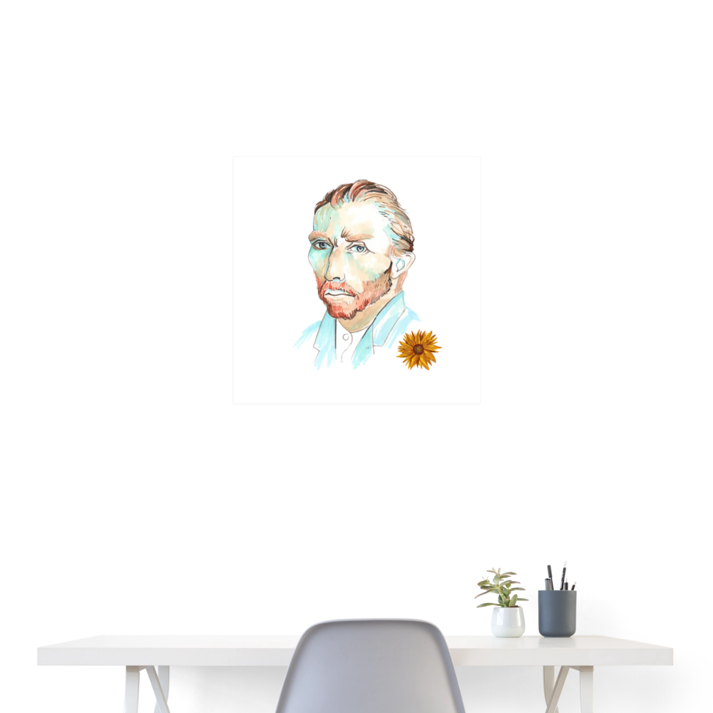 Vincent van Gogh - Poster 60x60 cm - Weiß