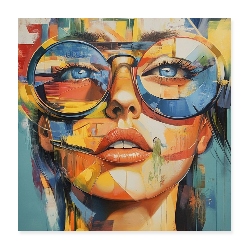 World in my Eyes - Wandbild (40x40 cm) - Weiß