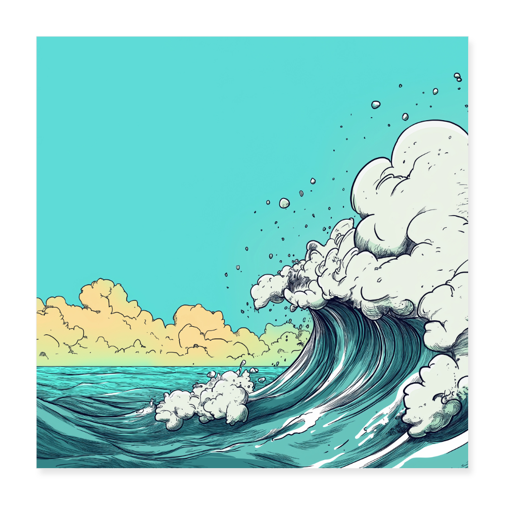Inside the wave - Wandbild (40x40 cm) - Weiß