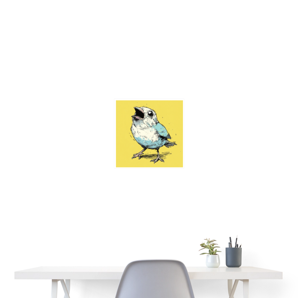 Bird of Prey  - Wandbild (40x40 cm) - Weiß
