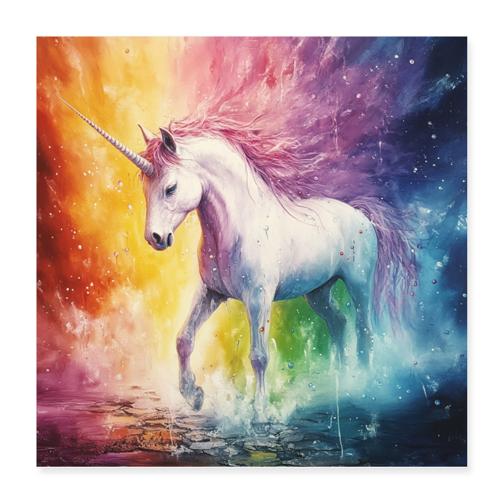 Beautiful Unicorn  - Wandbild (40x40 cm) - Weiß