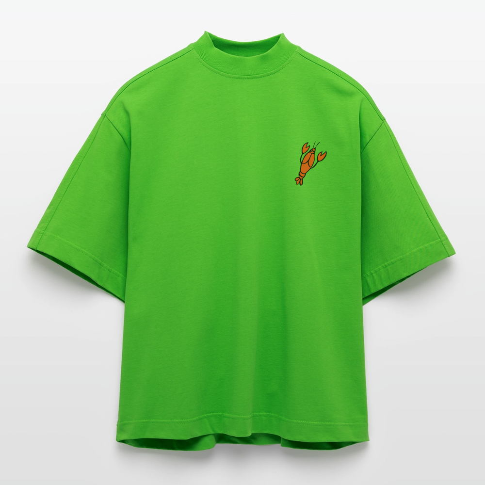 "Holy Crab" - Heavyweight Oversized Organic Boxy T-Shirt Made in EU - Apple Neon