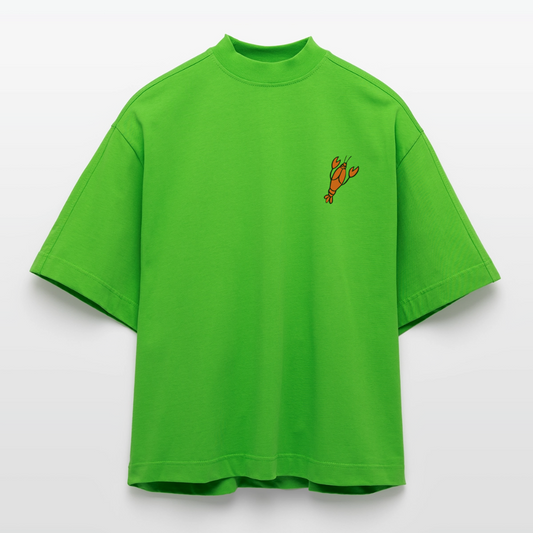 "Holy Crab" - Heavyweight Oversized Organic Boxy T-Shirt Made in EU - Apple Neon