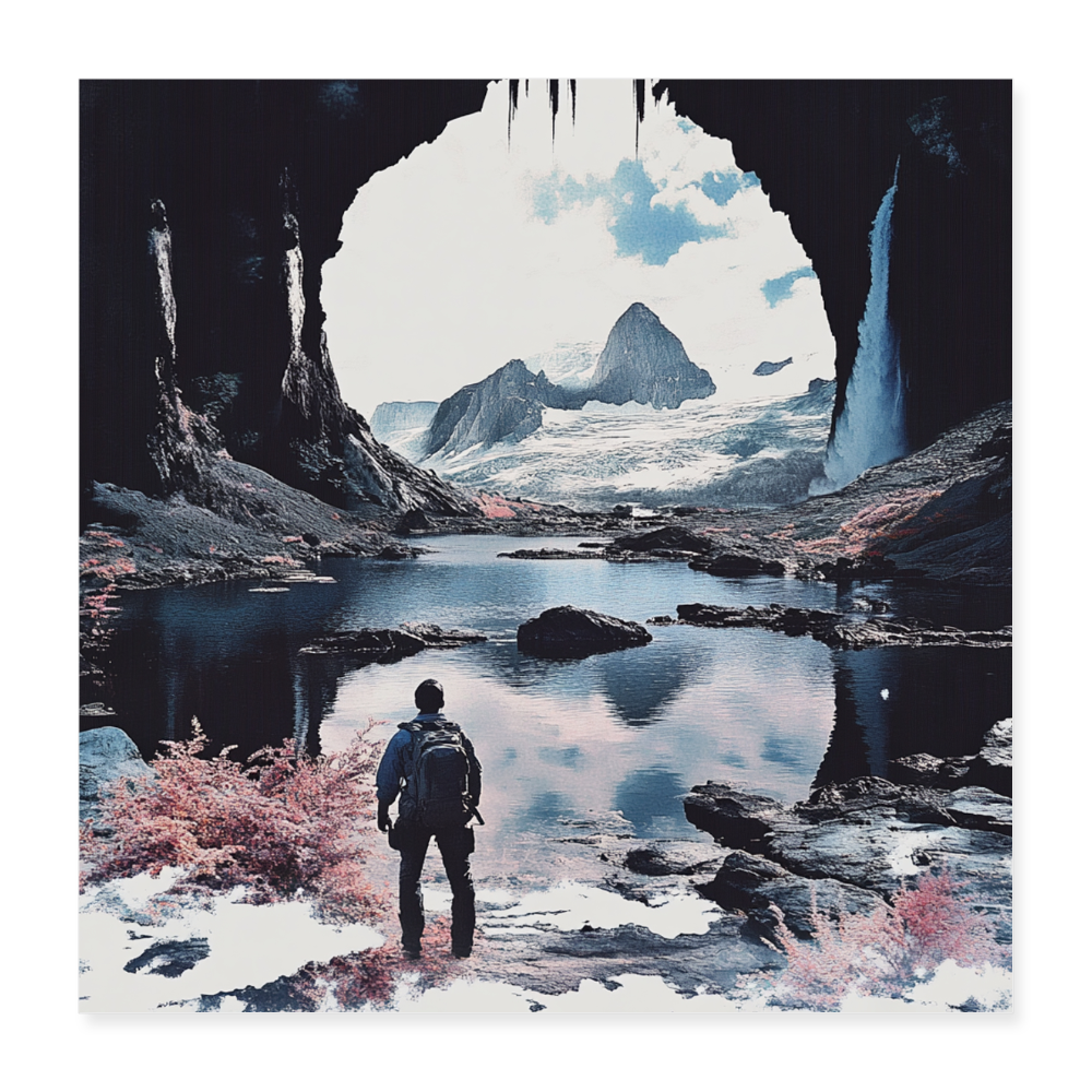Brave New World  - Wandbild (40x40 cm) - Weiß