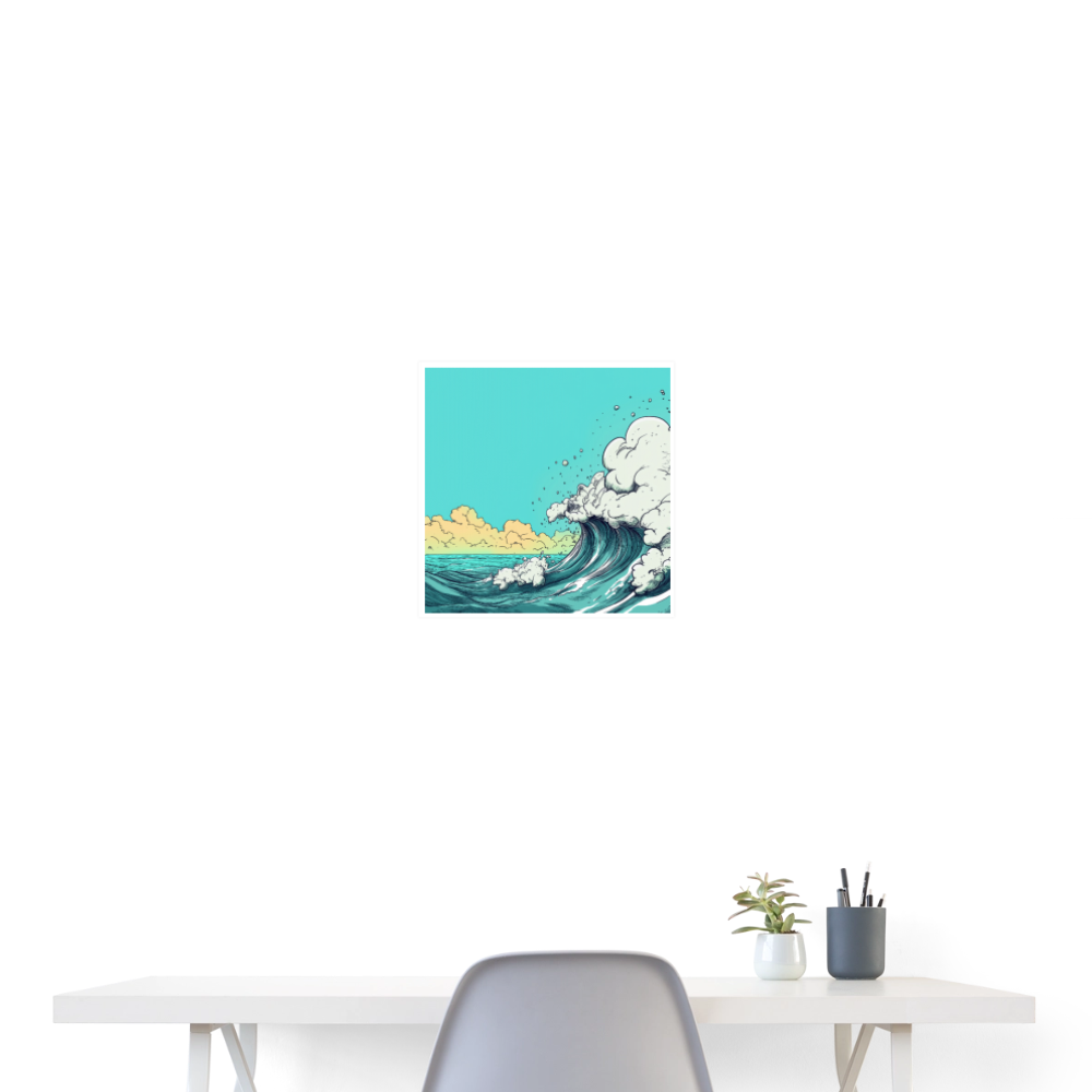 Inside the wave - Wandbild (40x40 cm) - Weiß