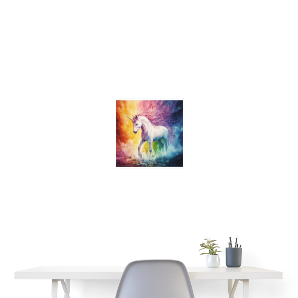 Beautiful Unicorn  - Wandbild (40x40 cm) - Weiß