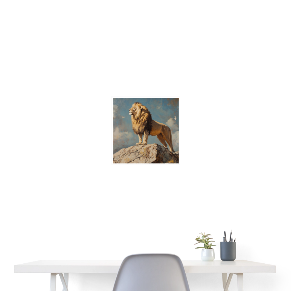 Lion King - Wandbild (40x40 cm) - Weiß