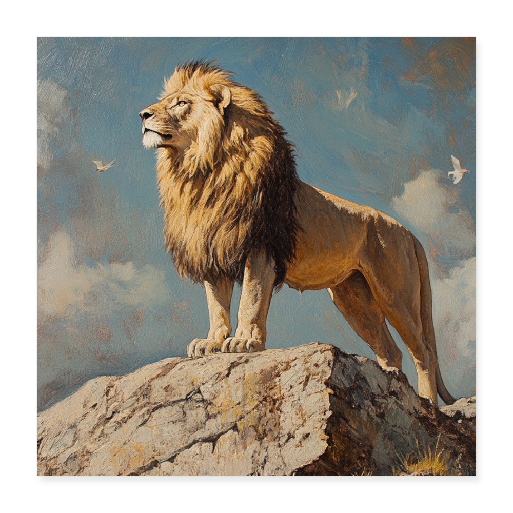 Lion King - Wandbild (40x40 cm) - Weiß