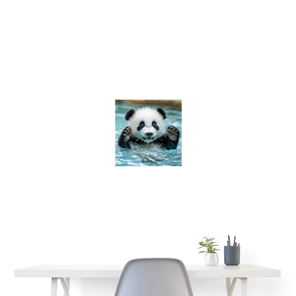 Sweet Panda  - Wandbild (40x40 cm) - Weiß