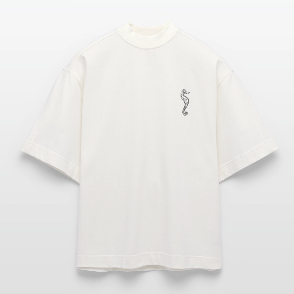"The Seahorse" - A Heavyweight Oversized Organic Boxy T-Shirt Made in EU - OFF WHITE