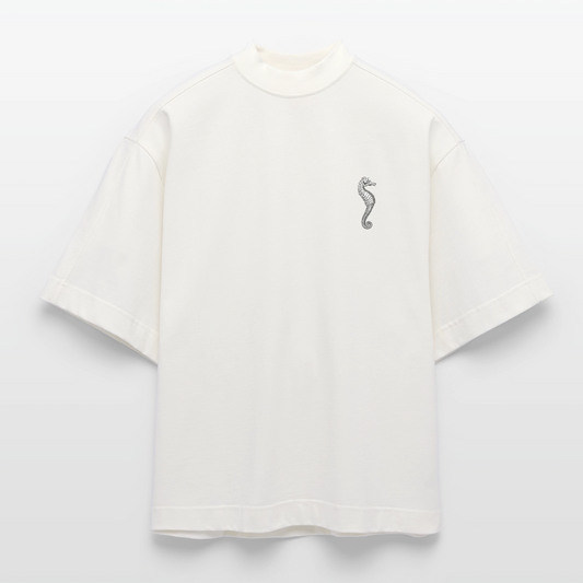 "The Seahorse" - A Heavyweight Oversized Organic Boxy T-Shirt Made in EU - OFF WHITE