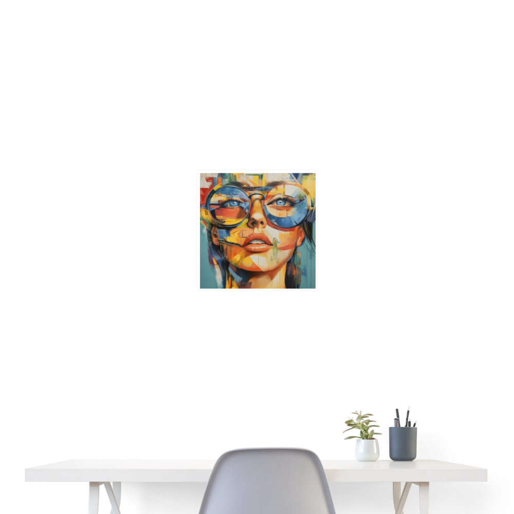 World in my Eyes - Wandbild (40x40 cm) - Weiß
