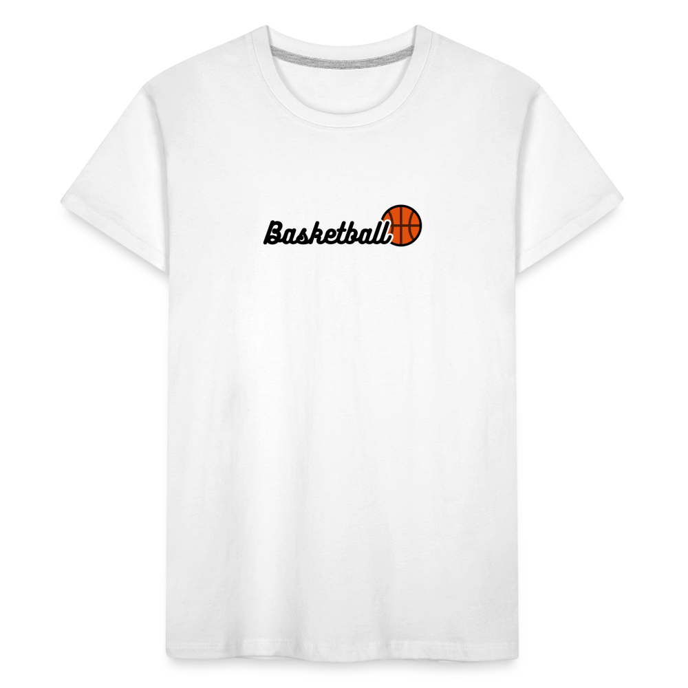 I love Basketball - Teenager Premium Bio T-Shirt - Weiß