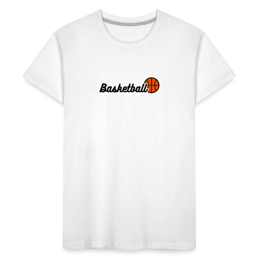 I love Basketball - Teenager Premium Bio T-Shirt - Weiß